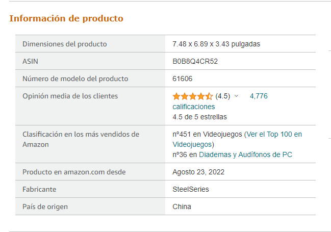 Valoración de producto en Amazon SEO